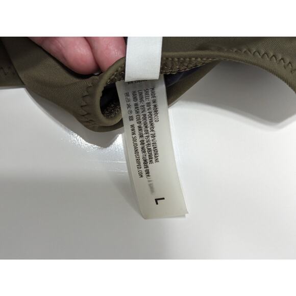 Solid and Striped Nina One Piece Swimsuit Olive Green Swimwear Womens Large Army - Picture 4 of 5